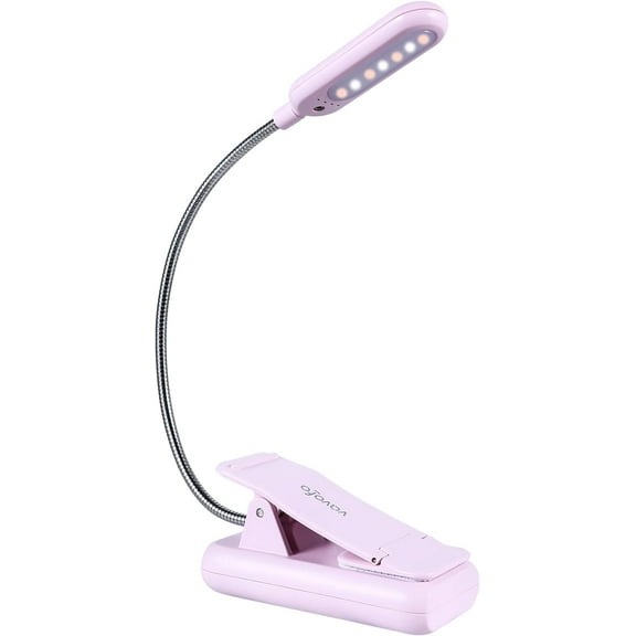 PIMIER Rechargeable Clip On Book Light for Reading in Bed, Blue Light Blocking Amber LED, 9 Colors & 9 Brightness Modes, 70H Long-Lasting Eye Care Lamp for Kids/Adults