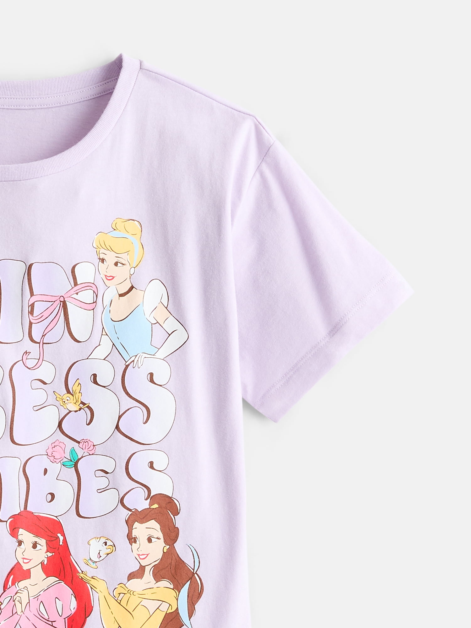 Disney Princess Girls' Graphic Tee with Short Sleeves, Sizes 4-16