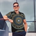 thumbnail image 5 of Daiia Dot Mandala Pattern Men’s Polo Shirts,Solid Deck Shirt,Classic Fit, Breathable Cotton Polo for Casual and Sport Wear-, 5 of 7