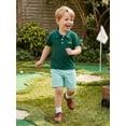 thumbnail image 4 of BemeyourBBs Kids Toddler Baby Boys Golf Outfit Short Sleeve Golf Embroidery Collared Shirt Tops with Plaid Shorts Set Toddler Baby Boys Summer Clothes, 4 of 9