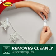 Command Indoor and Outdoor Light Clips, Clear, Hang Lights, 24 Clips and 28 Strips, Holiday Decorations