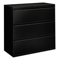 Alera Lateral File, 3 Legal/Letter/A4/A5-Size File Drawers, Black, 42" x 18.63" x 40.25"