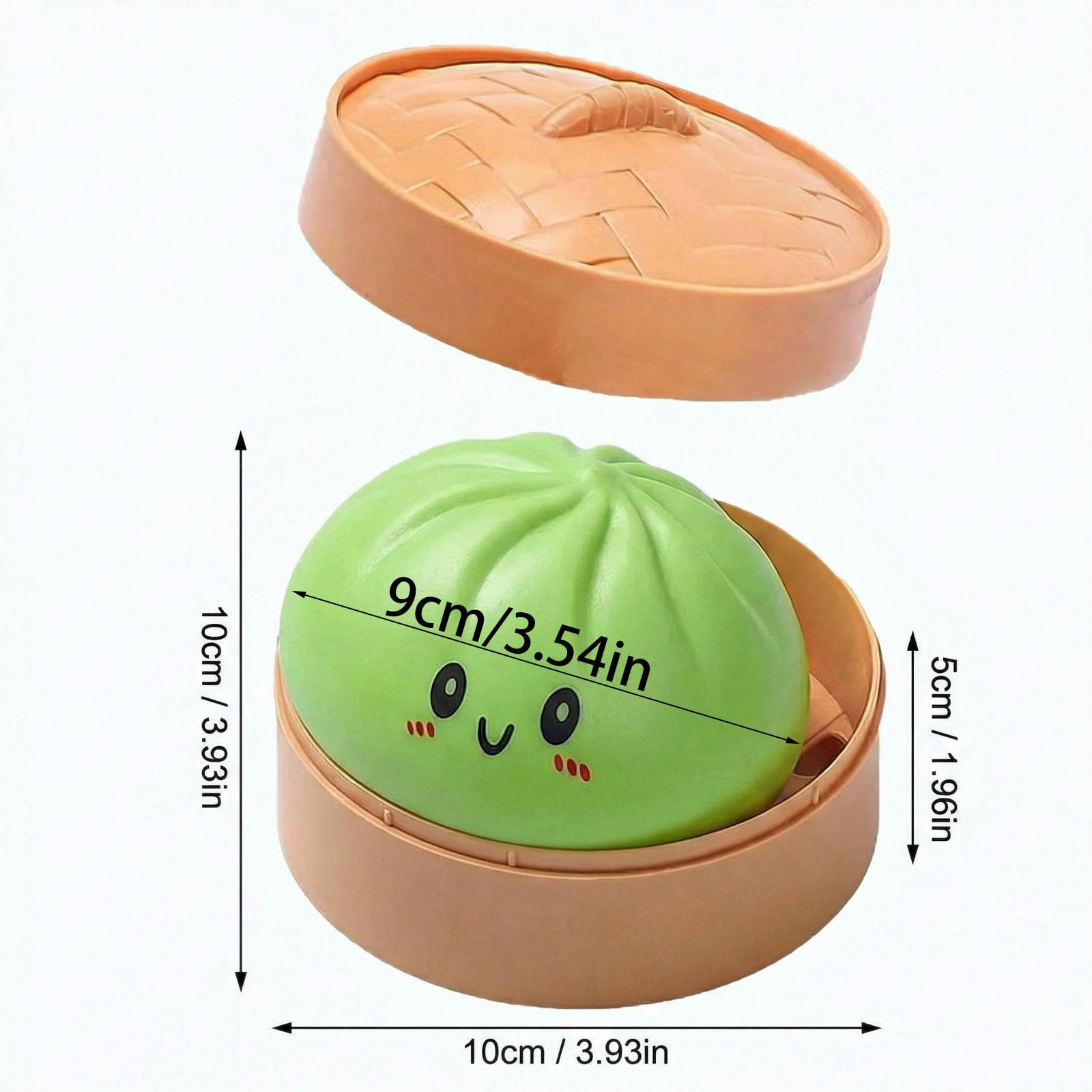 Cute Squishy Dumpling Large with Steamer, Squishy Dumpling Doll with Cute Expressions, Silicone Bun Sensory Fidget Dolls, Hand Pinching Decompression Dolls