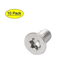 Uxcell M6 x 12mm 316 Stainless Steel Flat Torx Head Machine Screw Silver Tone (10-pack)