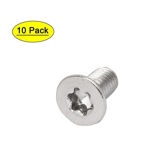 Uxcell M6 x 12mm 316 Stainless Steel Flat Torx Head Machine Screw Silver Tone (10-pack)