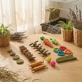 thumbnail image 7 of Wood Small Pet Chew Toy Set for Rabbits and Hamsters, Natural Bark Teeth Cleaning Kit for Bunny, Chinchilla, Crate Enrichment Items, Rodent Dental Health Set, 7 of 7