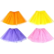 4 PCS Tutu for Toddler Girls, 3-Layer Multicolor Tutu
