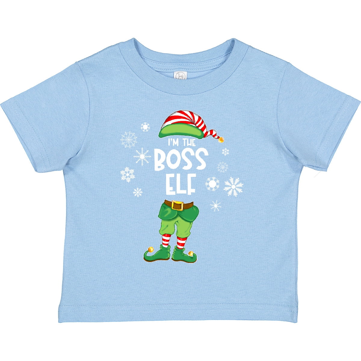 Inktastic Funny Christmas I'm the Boss Elf with Shoes and Hat Boys or Girls Toddler T-Shirt