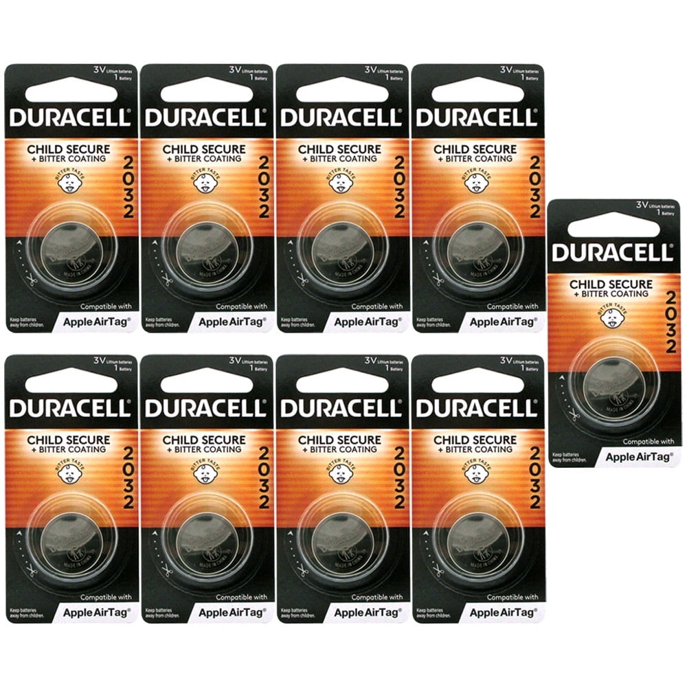 Duracell 24 AA alkaline, 24 AAA alkaline Batteries, 2032 Lithium Battery 9 Count, Child Safety Features, Compatible with Apple AirTag, Key Fob, and Other Devices.