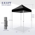 thumbnail image 5 of INTER HUT 5x5 Outdoor Pop up Canopy Gazebo, Instant Easy Set up Outdoor Canopy Commercial Fair Shelter, Black, 5 of 9