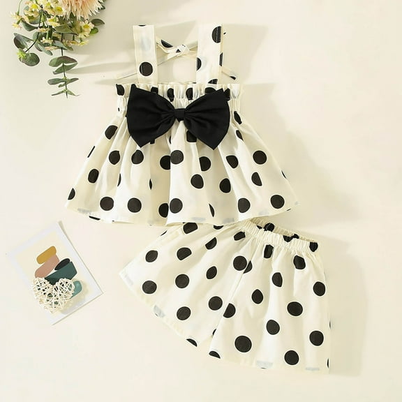 Cethrio Kids Girls Sundresses, Party Cute Sleeveless Bowknot Summer Dress Black Size 1 T