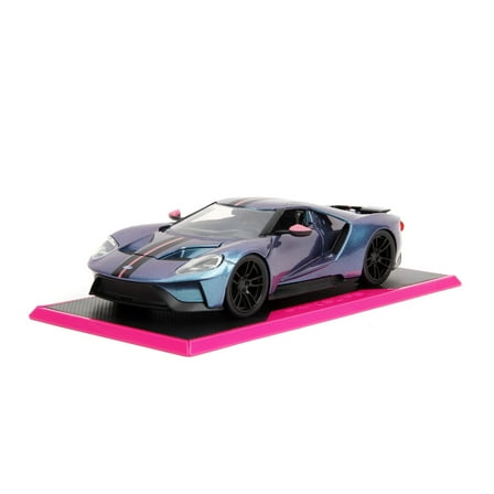 Pink Slips 1:24 W7 2017 Ford GT Die-Cast Play Vehicle for Kids and Adults Metallic Purple Blue