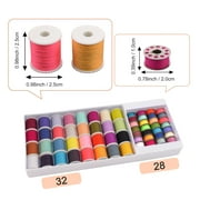 60 Pcs Multicolor Sewing Thread Set - 28 Pcs Under Thread & 32 Pcs Surface Thread for Hand & Sewing Machine - High-Quality Thread for Sewing Projects