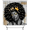 thumbnail image 2 of 4PCS African American Shower Curtain Set, Pink Unicorn Rainbow Stars Afro Black Girl Magic Cute Melanin Princess Girly Bathroom Decor, Waterproof Fabric Shower Curtain, Non-slip Bath Mat, 2 of 7