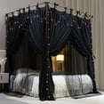 thumbnail image 4 of Dosel para cama AIOOO de doble capa, mosquitero negro para cama queen, 4 of 7