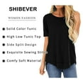 thumbnail image 4 of SHIBEVER Summer Short Sleeve T-Shirts for Women Fashion Trendy Loose Cute Black Tee Casual Crew Neck Ladies Tops Blouse Size XL, 4 of 8