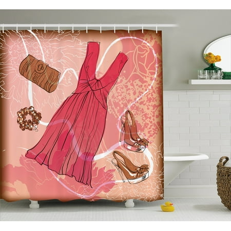 Heels And Dresses Shower Curtain Spring Inspired Floral Abstract