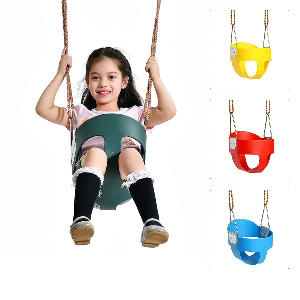 Full Bucket Swing Infant Seat Toddler Kids Toddler Backyard Swing Adjustable 
