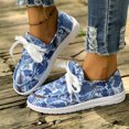 thumbnail image 2 of YOUYEDIAN Loafers for Women Versatile Round Toe Patchwork Print Fashion Slip On Comfy Lace-up Design Flats Casual Platform Outdoor Walking Shoes, 2 of 5