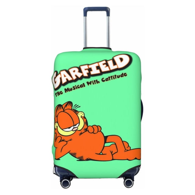 Cute Anime Cartoon Garfield Travel Suitcase Protective Cover Trunk Case Washable Elastic Luggage Cover Fits Medium Suitcase Protector Baggage With Concealed Zipper Gifts
