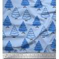 thumbnail image 1 of Soimoi Polyester Crepe Fabric Christmas Tree Block Print Fabric by Yard 42 Inch Wide, 1 of 1
