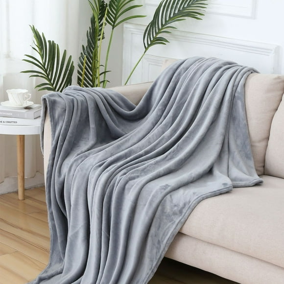 Flannel Fleece Microfiber Blanket, Good Size Cozy Couch Bed Super Soft And Warm Solid Color Feature: Material:Polyester Product color:blue,brown,purple,,white,gray Product