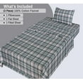 thumbnail image 5 of RUVANTI Flannel Sheets Twin Size - 100% Cotton Brushed Flannel Bed Sheet Sets - Deep Pockets 16 Inches (fits up to 18") - All Seasons Breathable & Super Soft - Warm & Cozy - 3 Pcs - Mint Grey, 5 of 8