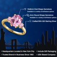 thumbnail image 2 of Gem Stone King 3.50 Ct Light Pink Created Sapphire Pink Lab Grown Diamond 18K Yellow Gold Plated Silver Ring, 2 of 6