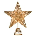 thumbnail image 2 of Champagne Christmas Star Tree Topper, Metal Star Decor with Warm LED Lights, Glitter Champagne Treetop Decorations, Remote Control Star Tree Topper for Xmas Tree Decorations and Xmas Home Decor, 2 of 9
