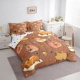 thumbnail image 3 of Homewish Brown Capybara 7-Piece Twin Bedding Sets For Kids Boys Girls,Kawaii Animal Bedding Comforter Set,Donuts Dessert Flowers Strawberry Breathable Sheet Sets,Lightweight Room Decor,Reversible, 3 of 8