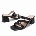 thumbnail image 3 of Pennysue Women Square Toe Sandals Strappy Slip On Chunky Heels with Cushioned Insole for Summer Party Office Daily Wear, 3 of 7