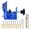 Blue, variant on Hole Puncher Jig Adjustable Drill Guide for Carpentry Projects Adjustable Angles with Drill Bit and Comprehensive Plugs
