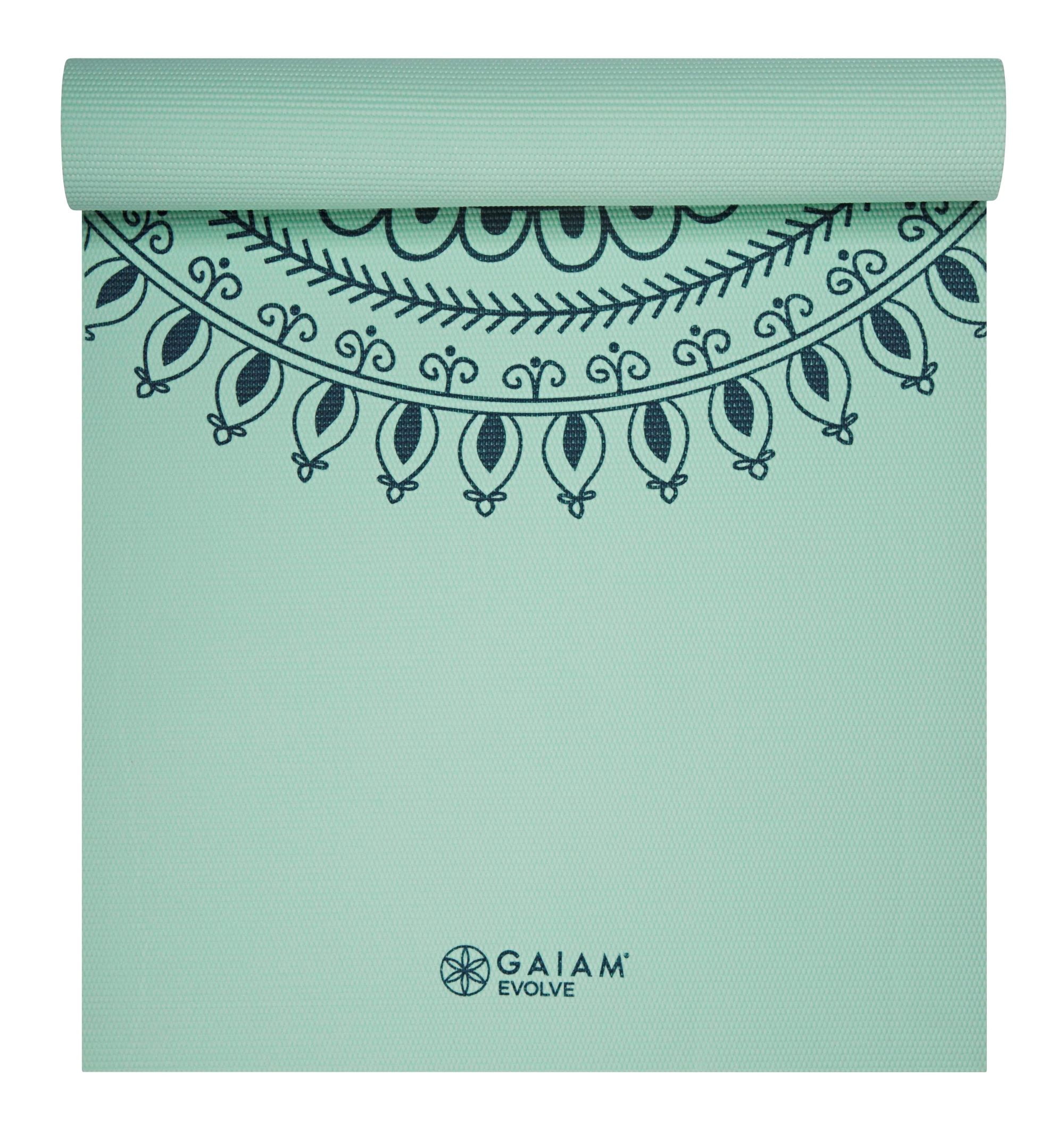 Evolve by Gaiam 5mm Printed Yoga Mat, Mint Marrakesh, PVC