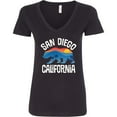 thumbnail image 3 of Inktastic San Diego California Bear Sunset Women's V-Neck T-Shirt, 3 of 5