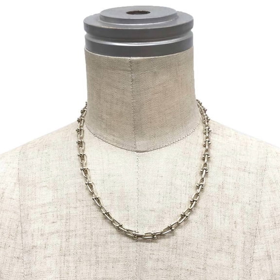 Pre-Owned Tiffany & Co. Hardware Small Link Necklace, Silver, 18 inches, Men's/Women's (Good)