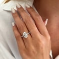 thumbnail image 3 of SOLITAIRE JEWELS 2 Ct Oval Moissanite Hidden Halo Pave Accent Engagement Ring 10K White Gold, 3 of 4