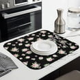 thumbnail image 3 of Pioneer Flower Floral Print Pattern Kitchen Dish Drying Mat 1 Pack, Ultra Absorbent Microfiber Drainer Mat, 16"x18", 3 of 6