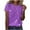 Purple, variant on TKLPEHG Short Sleeve Shirts for Women Crew Neck Tshirt Loose Shirts Casual Glitter Print Fashion Going Out Tops Summer Blouses (Purple,S)