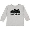 thumbnail image 3 of Inktastic Boston Massachusetts City Skyline with Grunge Boys or Girls Long Sleeve Toddler T-Shirt, 3 of 5