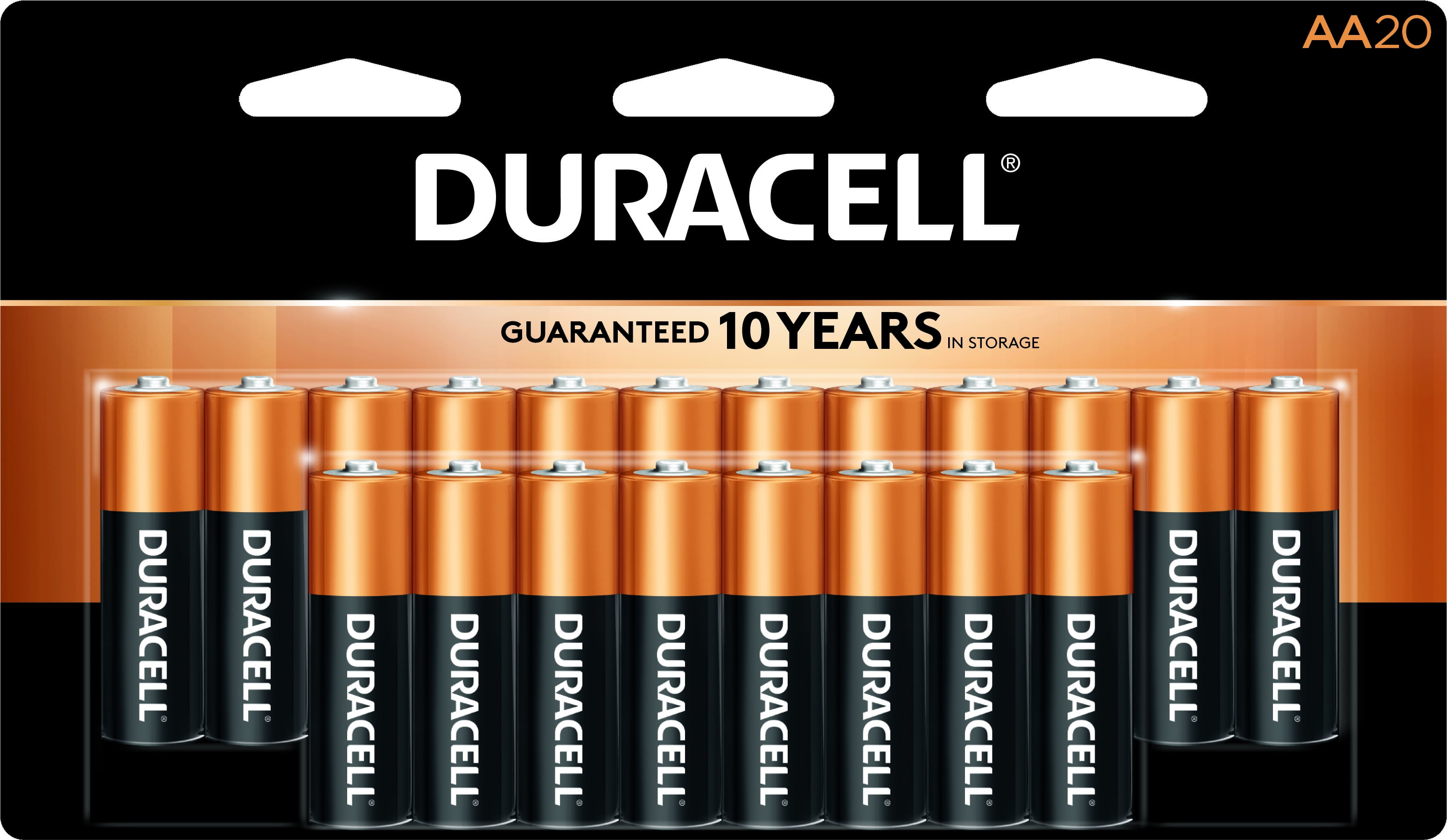 Duracell Coppertop AA Battery, Long Lasting Double A Batteries, 20 Pack