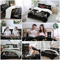 thumbnail image 5 of Merry Christmas Bedding Duvet Cover Set Full Size 4 Pieces Snowflakes Antlers Flower Winter Black Bedding Set with Zipper Closure, 1 Comforter Cover 86x86 Inches 1 Flat Sheet & 2 Pillow Cases, 5 of 7