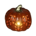thumbnail image 5 of Orange Ceramic Pumpkin w/ Light, 5 of 5