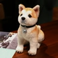 thumbnail image 1 of 25/30cm Reallife Akita Dog Plush Toy Stuffed Lifelike Shiba Inu Dog Puppy Doll Soft Pillow Home Decor Birthday Giftsquat with collar25CM Deng Xun unisex, 1 of 2
