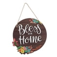 thumbnail image 5 of ZheElen Wreath Sign for Front Door Round Rustic Hanging Sign Decoration Bless Our Home 30x30x0.5cm, 5 of 5