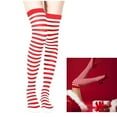 thumbnail image 2 of Halloween Colorful Striped Thigh High Long Socks Witch Sock for Women Girls Over the Knee Stockings Role Play Hosiery, 2 of 8
