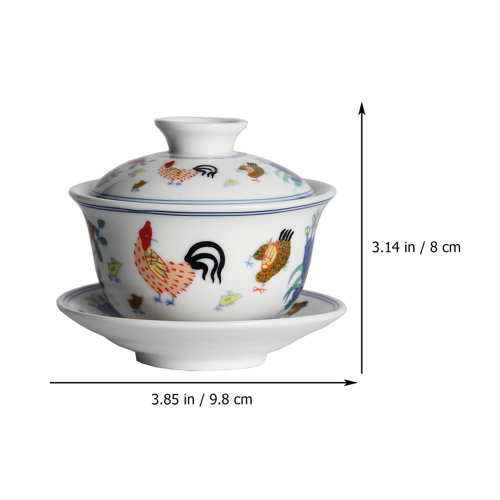 Homemaxs Decorative Tea Cup Tea Bowl with Saucer Lid Ceramic Tea Mug Business Gift Tea Ware - image 2 of 6