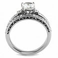 thumbnail image 3 of High polished (no plating) Stainless Steel Ring with AAA Grade CZ in Clear for Women Clear Stone Color Style TK3510 Size 9, 3 of 5