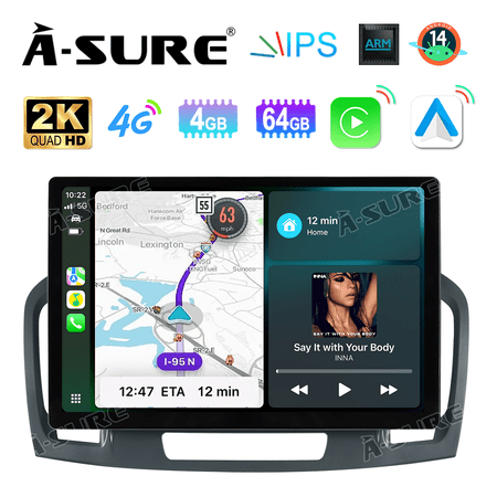 Asure 13.1" 4+64G Car Stereos For Opel Vauxhall Insignia (2008-2012) with Android Auto and CarPlay Radio/BT 5.0/Navi