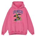 thumbnail image 3 of Sudadera con capucha de estilo retro desgastado con diseño de jugador de baloncesto de Los Ángeles y esqueleto para hombre, estilo hip hop, 100 % algodón, para otoño, 3 of 4