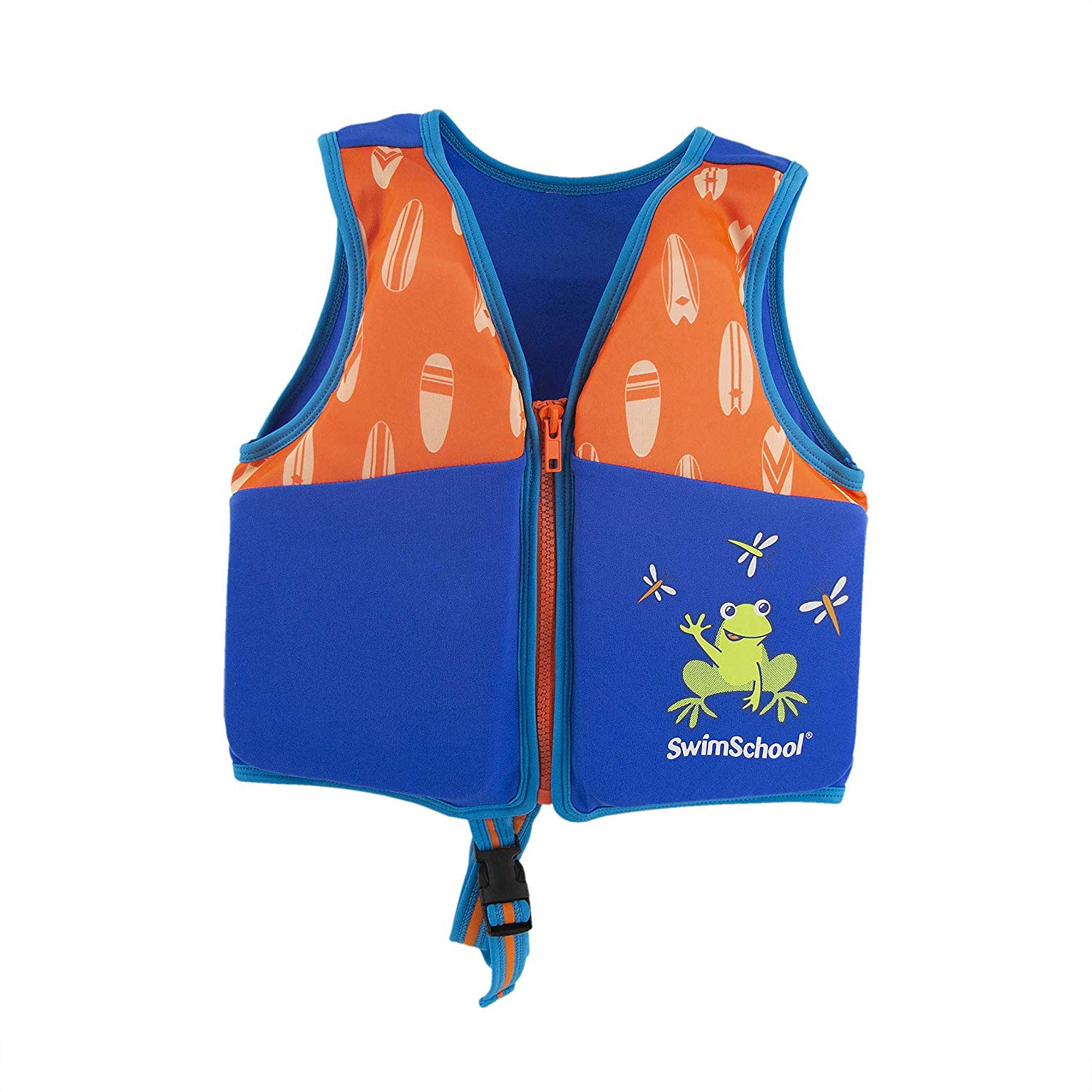 SwimSchool Medium/Large Flex Foam Floatation Swim Trainer Vest, Blue/Orange - Walmart.com